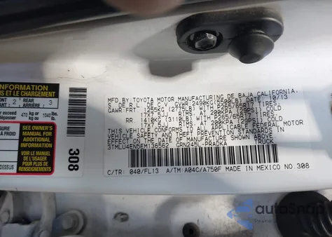 2014 Toyota Tacoma Base V6 из США, поврежденный, VIN 3TMLU4EN5EM136562